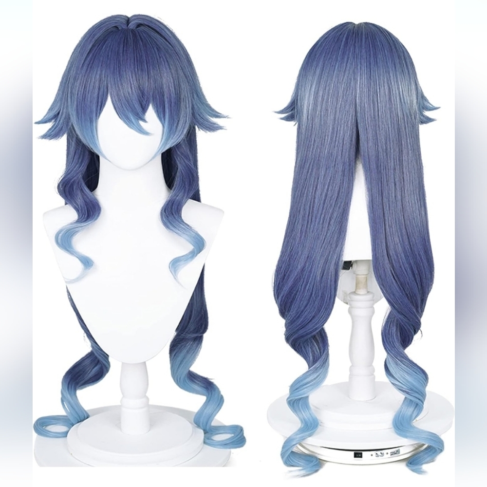 Genshin Impact Layla Cosplay Wig Blue Long Length - Picture 1 of 6
